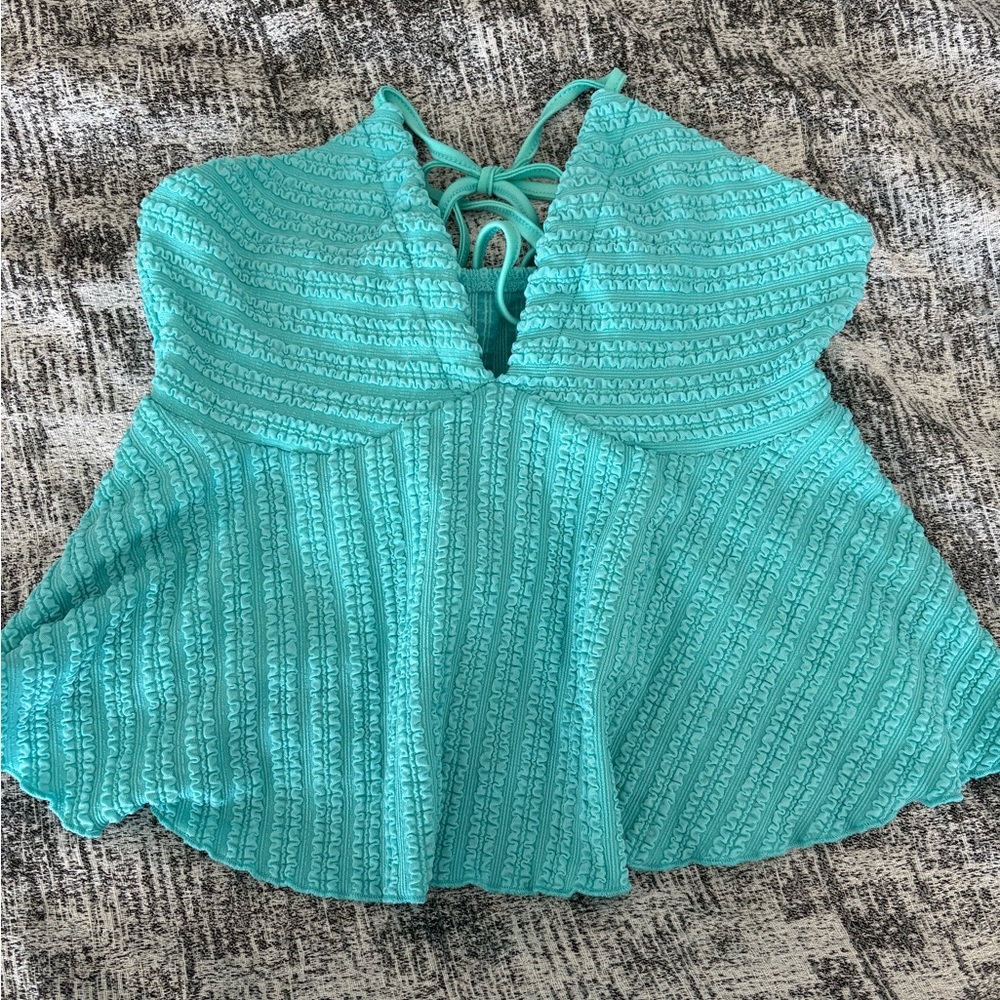 SHEIN Teal Summer Halter Top Size XS